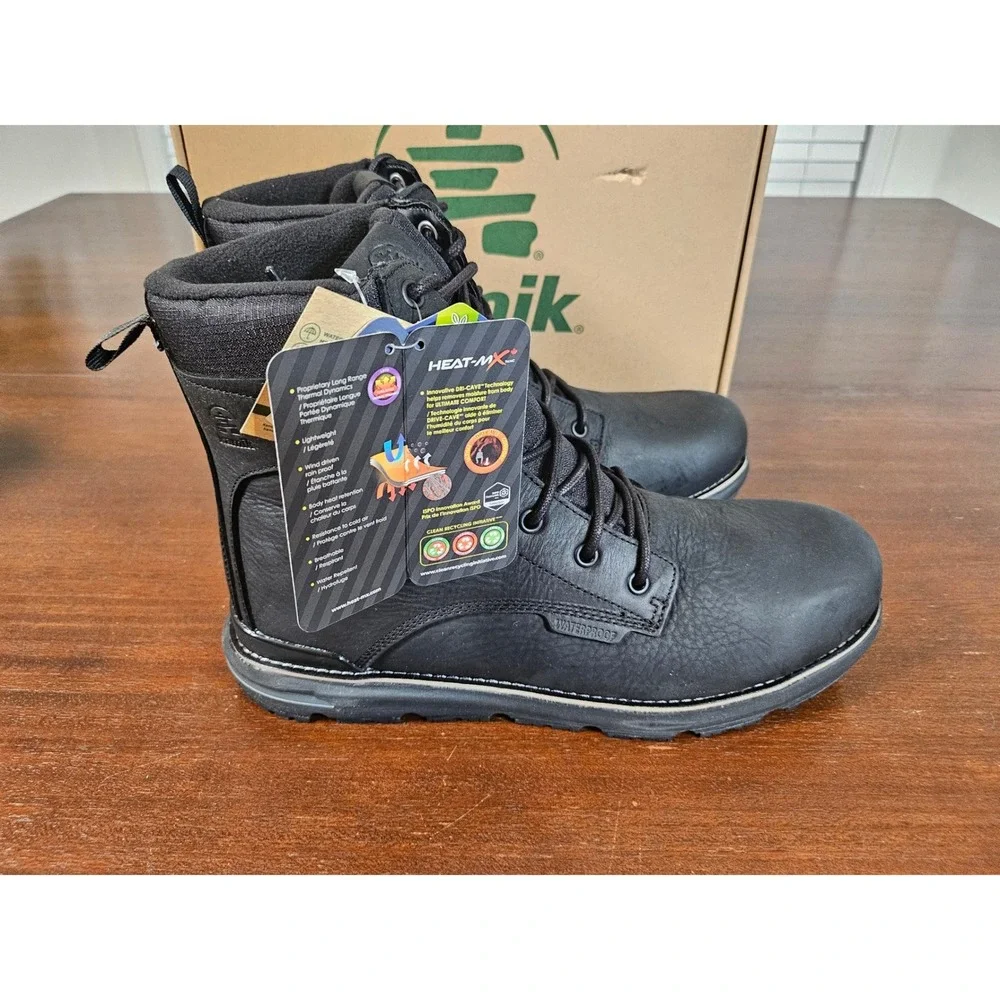 Kamik Brody L Winter Boots Men 11 Black Waterproof Insulated Leather WK0036 BLK